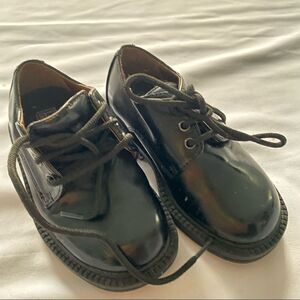 Faded Glory Boys’ Shiny Black Dressy Leather Shoes